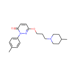 Cc1ccc(-n2nc(OCCCN3CCC(C)CC3)ccc2=O)cc1 ZINC000653866677