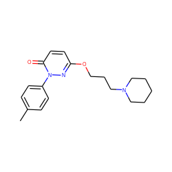 Cc1ccc(-n2nc(OCCCN3CCCCC3)ccc2=O)cc1 ZINC000653901883