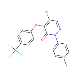 Cc1ccc(-n2ncc(Cl)c(Oc3ccc(C(F)(F)F)cc3)c2=O)cc1 ZINC000066123970