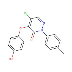 Cc1ccc(-n2ncc(Cl)c(Oc3ccc(O)cc3)c2=O)cc1 ZINC000095558398