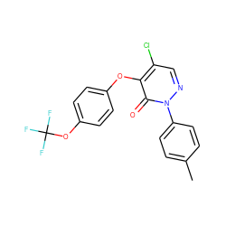 Cc1ccc(-n2ncc(Cl)c(Oc3ccc(OC(F)(F)F)cc3)c2=O)cc1 ZINC000066123783