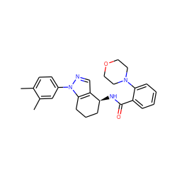 Cc1ccc(-n2ncc3c2CCC[C@@H]3NC(=O)c2ccccc2N2CCOCC2)cc1C ZINC000011821069