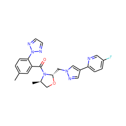 Cc1ccc(-n2nccn2)c(C(=O)N2[C@H](Cn3cc(-c4ccc(F)cn4)cn3)OC[C@H]2C)c1 ZINC000210576059