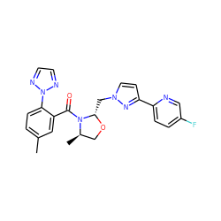 Cc1ccc(-n2nccn2)c(C(=O)N2[C@H](Cn3ccc(-c4ccc(F)cn4)n3)OC[C@H]2C)c1 ZINC000210576013