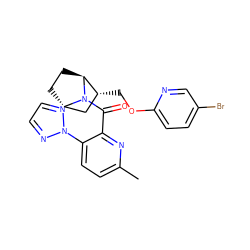 Cc1ccc(-n2nccn2)c(C(=O)N2[C@H]3CC[C@H]2[C@H](COc2ccc(Br)cn2)C3)n1 ZINC000226084636