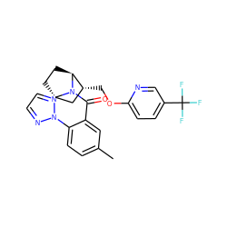 Cc1ccc(-n2nccn2)c(C(=O)N2[C@H]3CC[C@H]2[C@H](COc2ccc(C(F)(F)F)cn2)C3)c1 ZINC000226063948