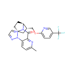 Cc1ccc(-n2nccn2)c(C(=O)N2[C@H]3CC[C@H]2[C@H](COc2ccc(C(F)(F)F)cn2)C3)n1 ZINC000226062860