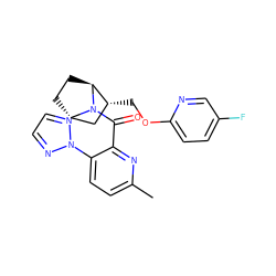 Cc1ccc(-n2nccn2)c(C(=O)N2[C@H]3CC[C@H]2[C@H](COc2ccc(F)cn2)C3)n1 ZINC000226037828