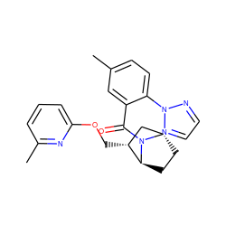 Cc1ccc(-n2nccn2)c(C(=O)N2[C@H]3CC[C@H]2[C@H](COc2cccc(C)n2)C3)c1 ZINC000226049056