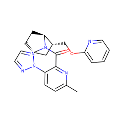 Cc1ccc(-n2nccn2)c(C(=O)N2[C@H]3CC[C@H]2[C@H](COc2ccccn2)C3)n1 ZINC000226050822