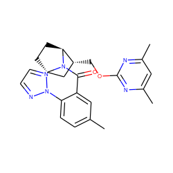 Cc1ccc(-n2nccn2)c(C(=O)N2[C@H]3CC[C@H]2[C@H](COc2nc(C)cc(C)n2)C3)c1 ZINC000226058948