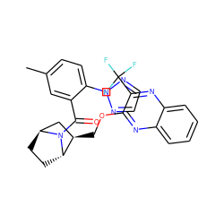 Cc1ccc(-n2nccn2)c(C(=O)N2[C@H]3CC[C@H]2[C@H](COc2nc4ccccc4nc2C(F)(F)F)C3)c1 ZINC000226056153