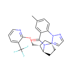 Cc1ccc(-n2nccn2)c(C(=O)N2[C@H]3CC[C@H]2[C@H](COc2ncccc2C(F)(F)F)C3)c1 ZINC000226053787