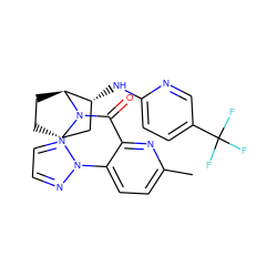 Cc1ccc(-n2nccn2)c(C(=O)N2[C@H]3CC[C@H]2[C@H](Nc2ccc(C(F)(F)F)cn2)C3)n1 ZINC000221053024