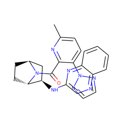 Cc1ccc(-n2nccn2)c(C(=O)N2[C@H]3CC[C@H]2[C@H](Nc2cnc4ccccc4n2)C3)n1 ZINC000226066721