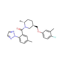 Cc1ccc(-n2nccn2)c(C(=O)N2C[C@H](COc3ccc(F)c(C)c3)CC[C@H]2C)c1 ZINC000207465114