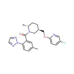 Cc1ccc(-n2nccn2)c(C(=O)N2C[C@H](COc3ccc(F)cn3)CC[C@H]2C)c1 ZINC000043201230