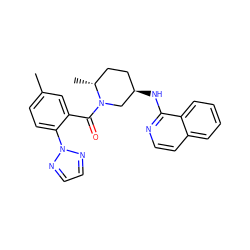 Cc1ccc(-n2nccn2)c(C(=O)N2C[C@H](Nc3nccc4ccccc34)CC[C@H]2C)c1 ZINC000068205468