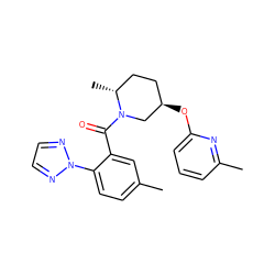 Cc1ccc(-n2nccn2)c(C(=O)N2C[C@H](Oc3cccc(C)n3)CC[C@H]2C)c1 ZINC000118557918