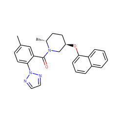 Cc1ccc(-n2nccn2)c(C(=O)N2C[C@H](Oc3cccc4ccccc34)CC[C@H]2C)c1 ZINC000299870584