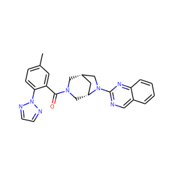 Cc1ccc(-n2nccn2)c(C(=O)N2C[C@H]3C[C@@H](C2)N(c2ncc4ccccc4n2)C3)c1 ZINC000049111201