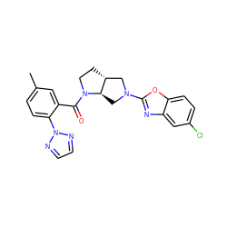 Cc1ccc(-n2nccn2)c(C(=O)N2CC[C@@H]3CN(c4nc5cc(Cl)ccc5o4)C[C@H]32)c1 ZINC001772605499