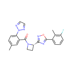 Cc1ccc(-n2nccn2)c(C(=O)N2CC[C@H]2c2noc(-c3cccc(F)c3C)n2)c1 ZINC000218181044