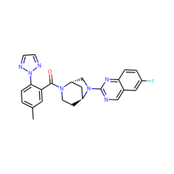 Cc1ccc(-n2nccn2)c(C(=O)N2CC[C@H]3C[C@H]2CN3c2ncc3cc(F)ccc3n2)c1 ZINC000101334674