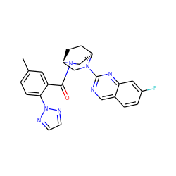 Cc1ccc(-n2nccn2)c(C(=O)N2CC[C@H]3CC[C@@H]2CN3c2ncc3ccc(F)cc3n2)c1 ZINC000053312600