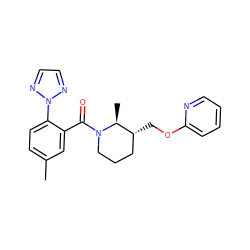 Cc1ccc(-n2nccn2)c(C(=O)N2CCC[C@@H](COc3ccccn3)[C@@H]2C)c1 ZINC000068205485