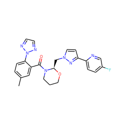 Cc1ccc(-n2nccn2)c(C(=O)N2CCCO[C@@H]2Cn2ccc(-c3ccc(F)cn3)n2)c1 ZINC000206887851