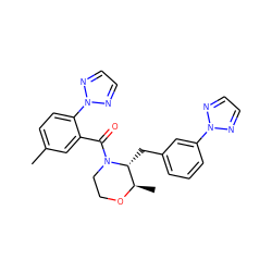 Cc1ccc(-n2nccn2)c(C(=O)N2CCO[C@H](C)[C@H]2Cc2cccc(-n3nccn3)c2)c1 ZINC000222118743