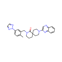 Cc1ccc(-n2nccn2)cc1CN1CCCC2(CCN(c3cnc4ccccc4n3)CC2)C1=O ZINC000096173166