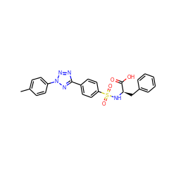 Cc1ccc(-n2nnc(-c3ccc(S(=O)(=O)N[C@H](Cc4ccccc4)C(=O)O)cc3)n2)cc1 ZINC000013778452