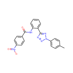 Cc1ccc(-n2nnc(-c3ccccc3NC(=O)c3ccc([N+](=O)[O-])cc3)n2)cc1 ZINC000299850602