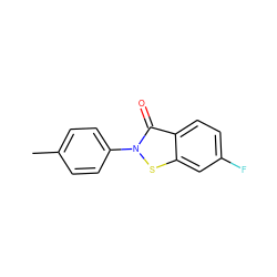 Cc1ccc(-n2sc3cc(F)ccc3c2=O)cc1 ZINC000001443666