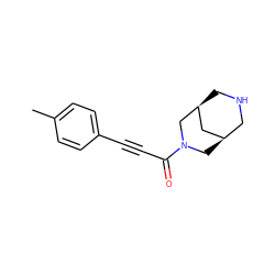Cc1ccc(C#CC(=O)N2C[C@@H]3CNC[C@@H](C3)C2)cc1 ZINC000103239135