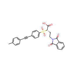 Cc1ccc(C#Cc2ccc(S(=O)(=O)[C@@H](CCN3C(=O)c4ccccc4C3=O)C(=O)O)cc2)cc1 ZINC000034801774