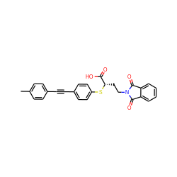 Cc1ccc(C#Cc2ccc(S[C@@H](CCN3C(=O)c4ccccc4C3=O)C(=O)O)cc2)cc1 ZINC000034801860