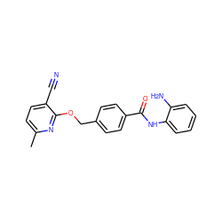 Cc1ccc(C#N)c(OCc2ccc(C(=O)Nc3ccccc3N)cc2)n1 ZINC000029128024