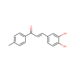 Cc1ccc(C(=O)/C=C/c2ccc(O)c(O)c2)cc1 ZINC000013834202