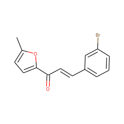 Cc1ccc(C(=O)/C=C/c2cccc(Br)c2)o1 ZINC000016975881