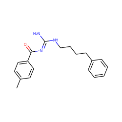 Cc1ccc(C(=O)/N=C(\N)NCCCCc2ccccc2)cc1 ZINC000026936953