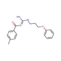 Cc1ccc(C(=O)/N=C(\N)NCCCOc2ccccc2)cc1 ZINC000026935414