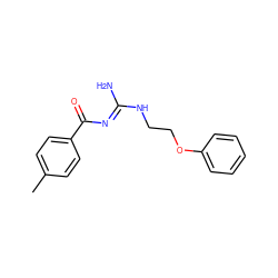 Cc1ccc(C(=O)/N=C(\N)NCCOc2ccccc2)cc1 ZINC000026847973