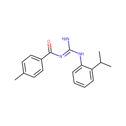 Cc1ccc(C(=O)/N=C(\N)Nc2ccccc2C(C)C)cc1 ZINC000026848910