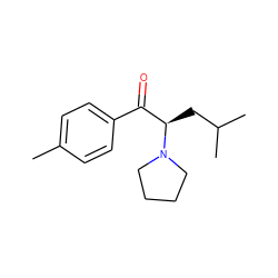 Cc1ccc(C(=O)[C@@H](CC(C)C)N2CCCC2)cc1 ZINC000013682193