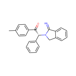 Cc1ccc(C(=O)[C@@H](c2ccccc2)N2Cc3ccccc3C2=N)cc1 ZINC000000178323