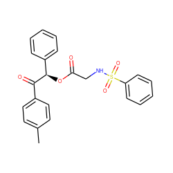 Cc1ccc(C(=O)[C@H](OC(=O)CNS(=O)(=O)c2ccccc2)c2ccccc2)cc1 ZINC000001861850