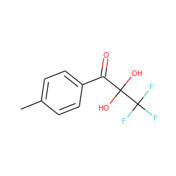 Cc1ccc(C(=O)C(O)(O)C(F)(F)F)cc1 ZINC000004324216